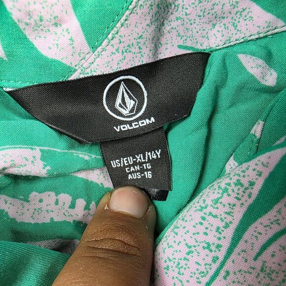 Volcom Mag Sketch Shirt Wintergreen Boys Size XL Short Sleeve Casual Floral - Picture 5 of 9